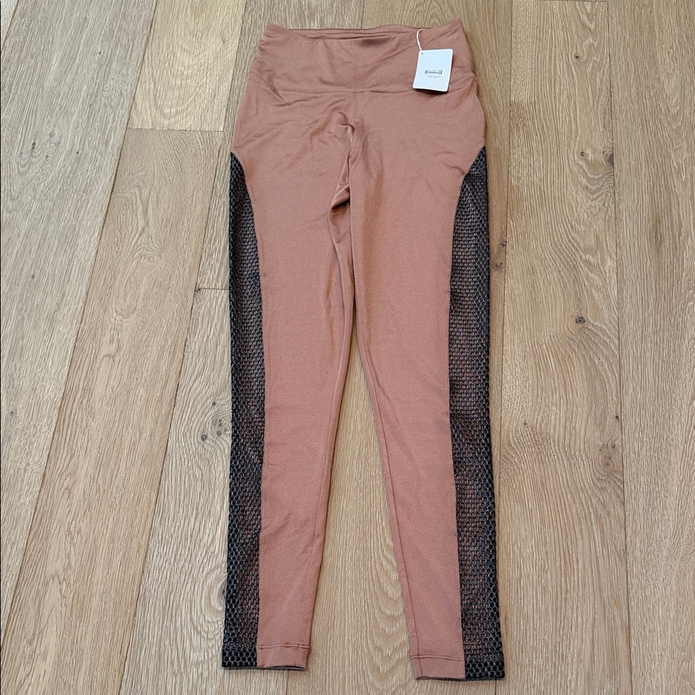 Wolford Caramel/Black Mesh Leggings